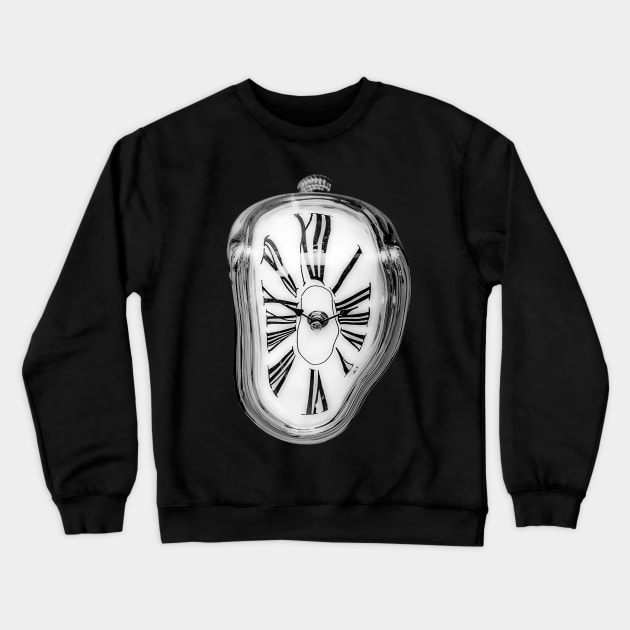 Surreal Melting Clock Crewneck Sweatshirt by va103